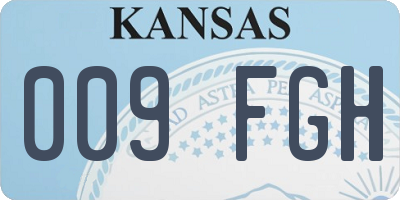 KS license plate 009FGH