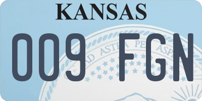KS license plate 009FGN
