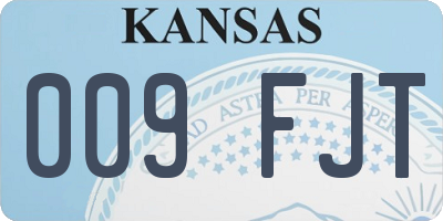 KS license plate 009FJT