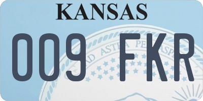 KS license plate 009FKR