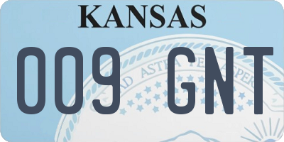 KS license plate 009GNT