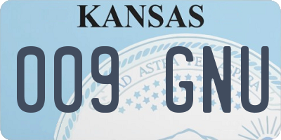 KS license plate 009GNU
