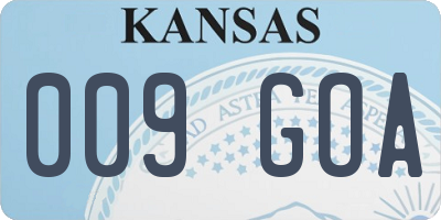 KS license plate 009GOA