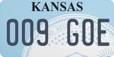 KS license plate 009GOE