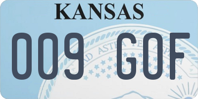 KS license plate 009GOF