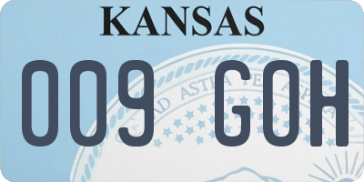 KS license plate 009GOH