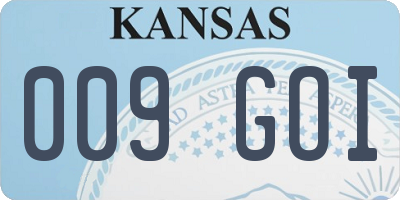 KS license plate 009GOI