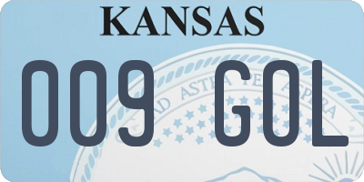 KS license plate 009GOL