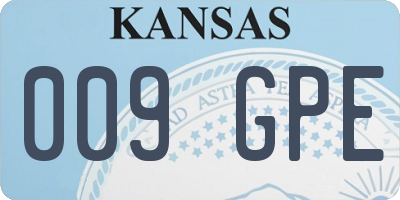 KS license plate 009GPE