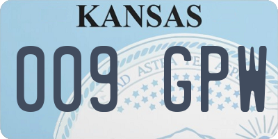 KS license plate 009GPW