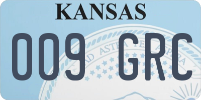 KS license plate 009GRC