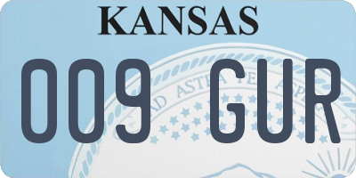 KS license plate 009GUR