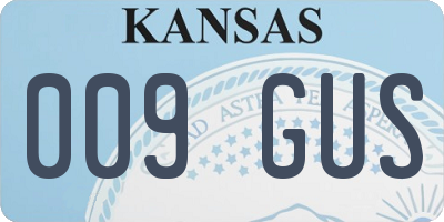 KS license plate 009GUS