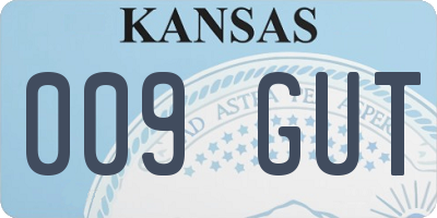 KS license plate 009GUT