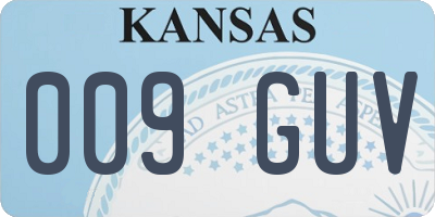 KS license plate 009GUV