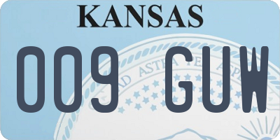 KS license plate 009GUW