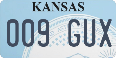 KS license plate 009GUX