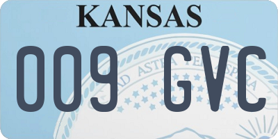 KS license plate 009GVC
