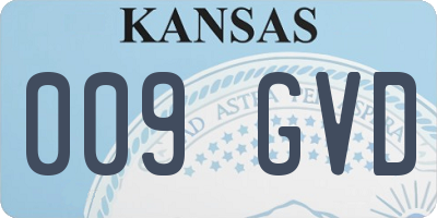 KS license plate 009GVD