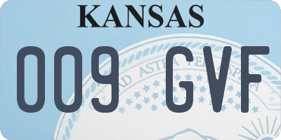 KS license plate 009GVF