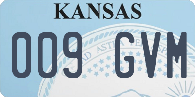 KS license plate 009GVM