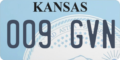 KS license plate 009GVN