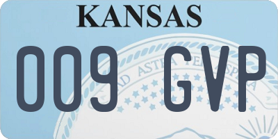 KS license plate 009GVP