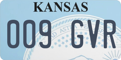 KS license plate 009GVR