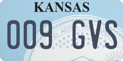 KS license plate 009GVS