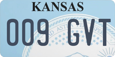 KS license plate 009GVT