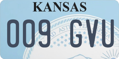 KS license plate 009GVU