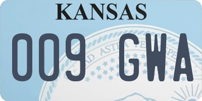 KS license plate 009GWA
