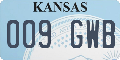 KS license plate 009GWB