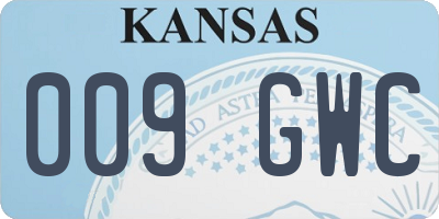 KS license plate 009GWC