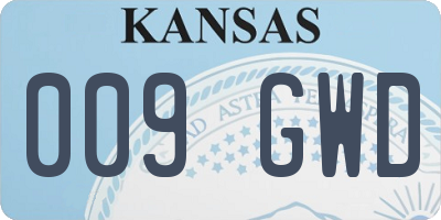 KS license plate 009GWD