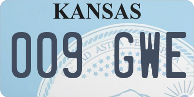 KS license plate 009GWE