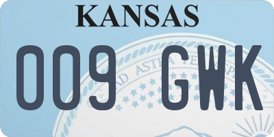 KS license plate 009GWK