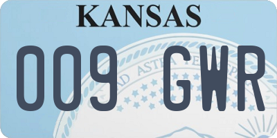 KS license plate 009GWR