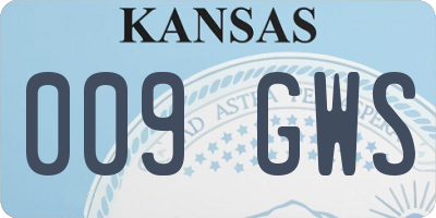 KS license plate 009GWS