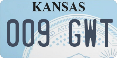 KS license plate 009GWT
