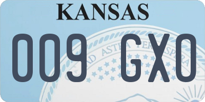 KS license plate 009GXO