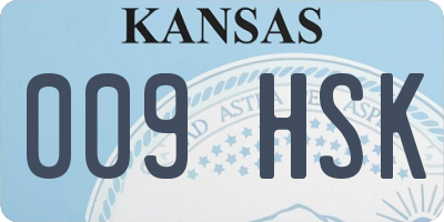 KS license plate 009HSK