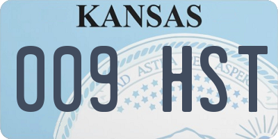 KS license plate 009HST