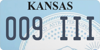 KS license plate 009III