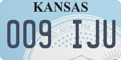 KS license plate 009IJU