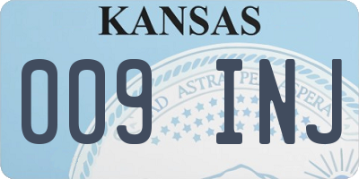KS license plate 009INJ