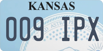 KS license plate 009IPX