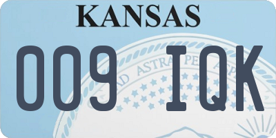 KS license plate 009IQK