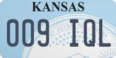 KS license plate 009IQL
