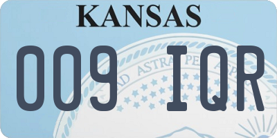 KS license plate 009IQR